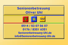 Visitenkarte Seniorenbetreuung Uhl aus Leverkusen